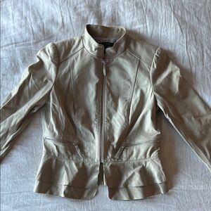 White House Black Market Tan Leather Jacket